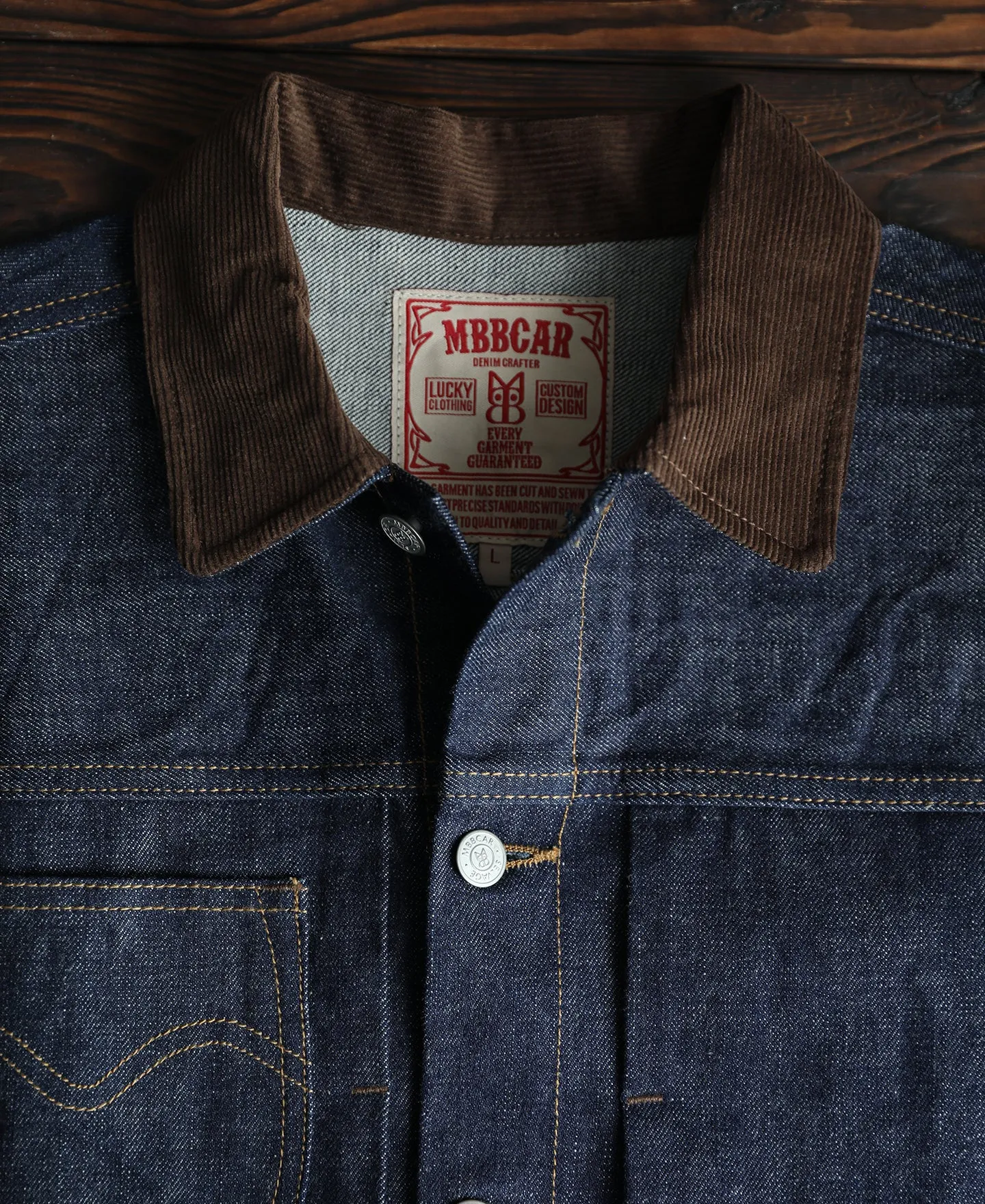 1940s Corduroy Collar Selvedge Denim Jacket