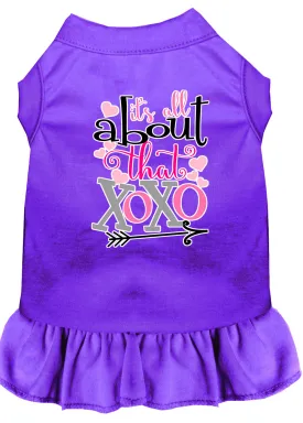 All About The Xoxo Screen Print Dog Dress Purple Xl