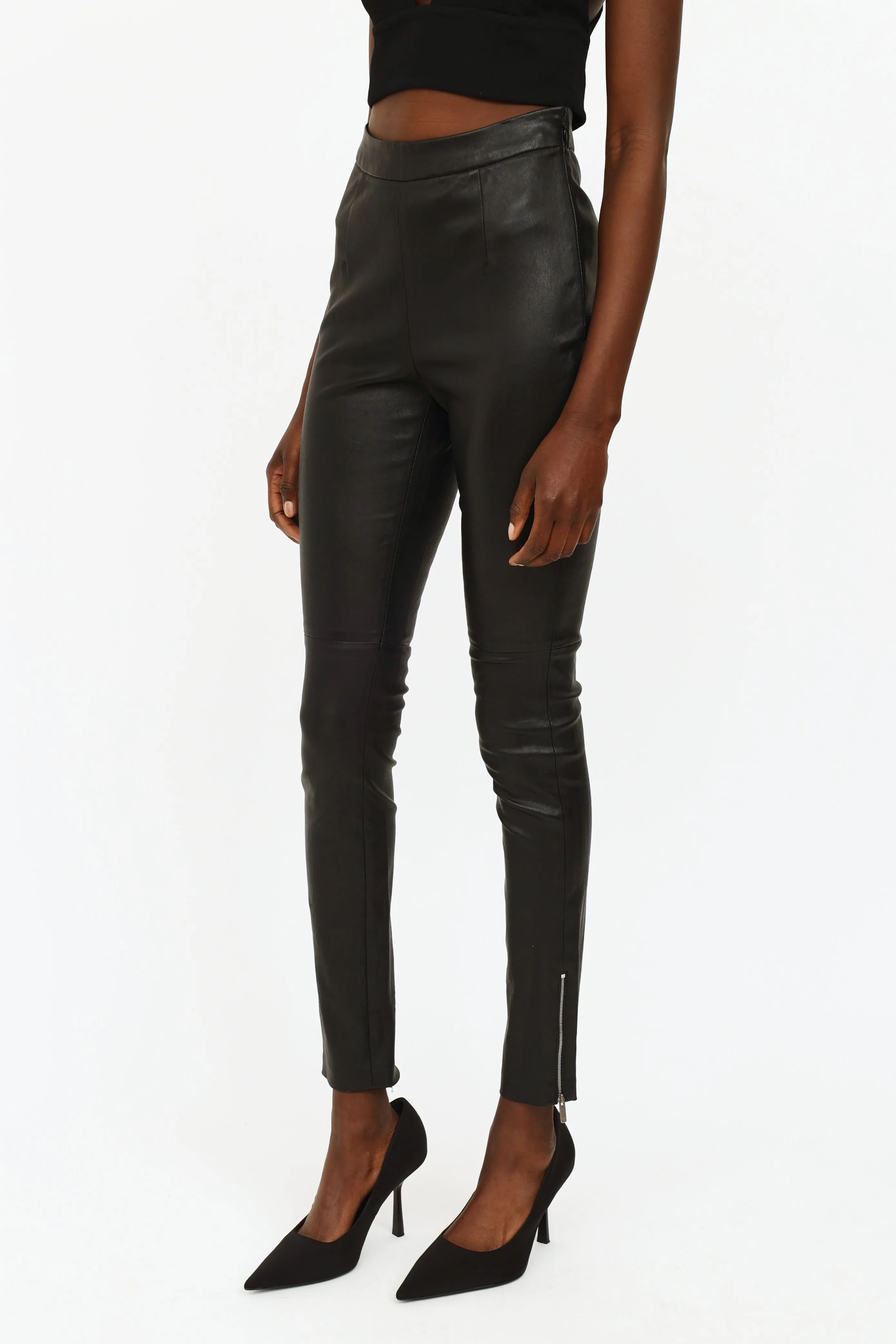 Black Leather Skinny Pants