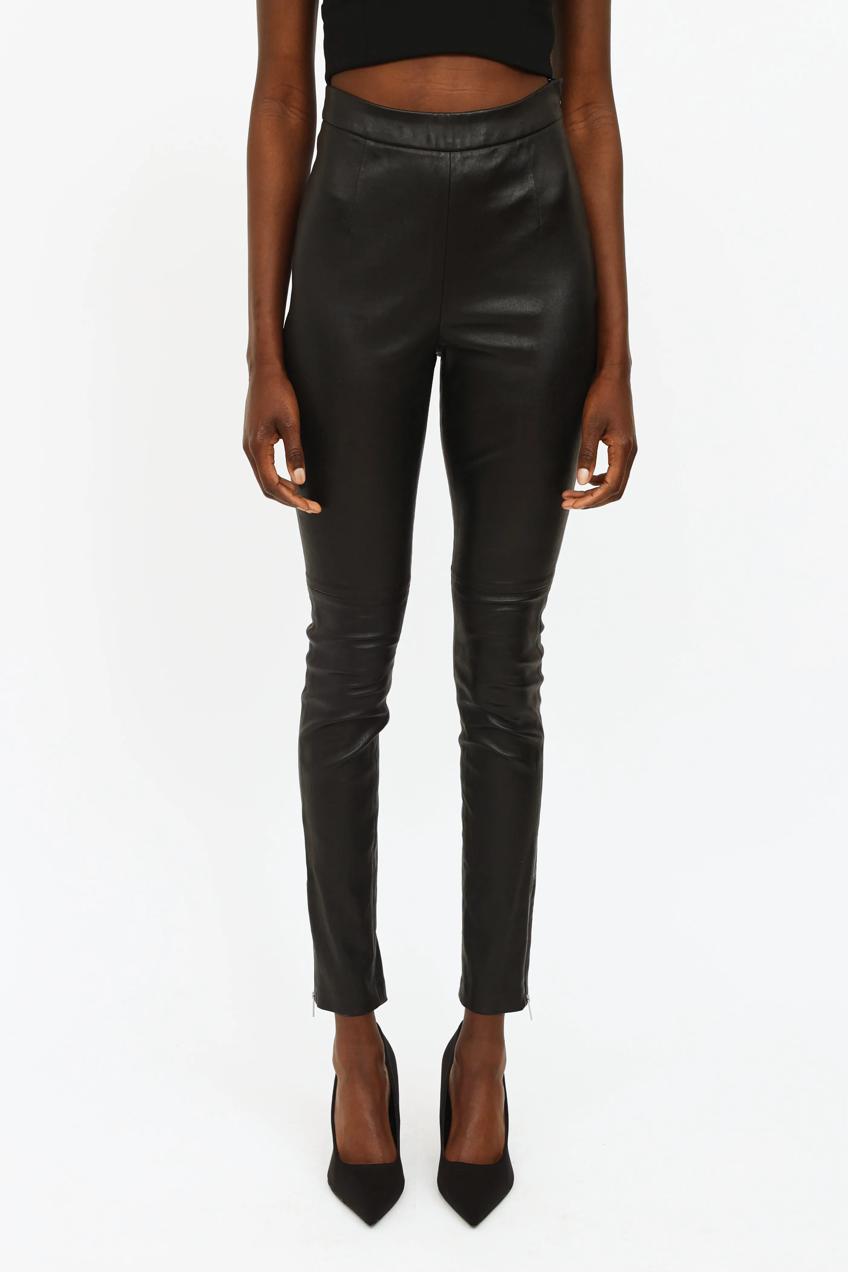 Black Leather Skinny Pants