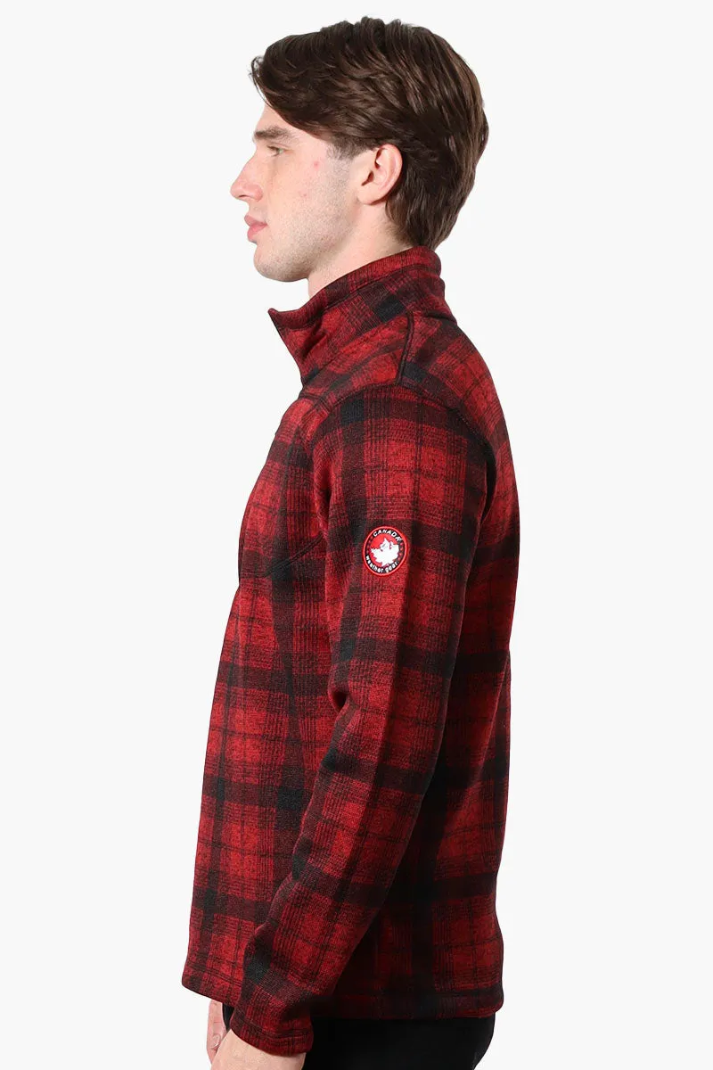 Canada Weather Gear Plaid Half Zip Sweatshirt - Red