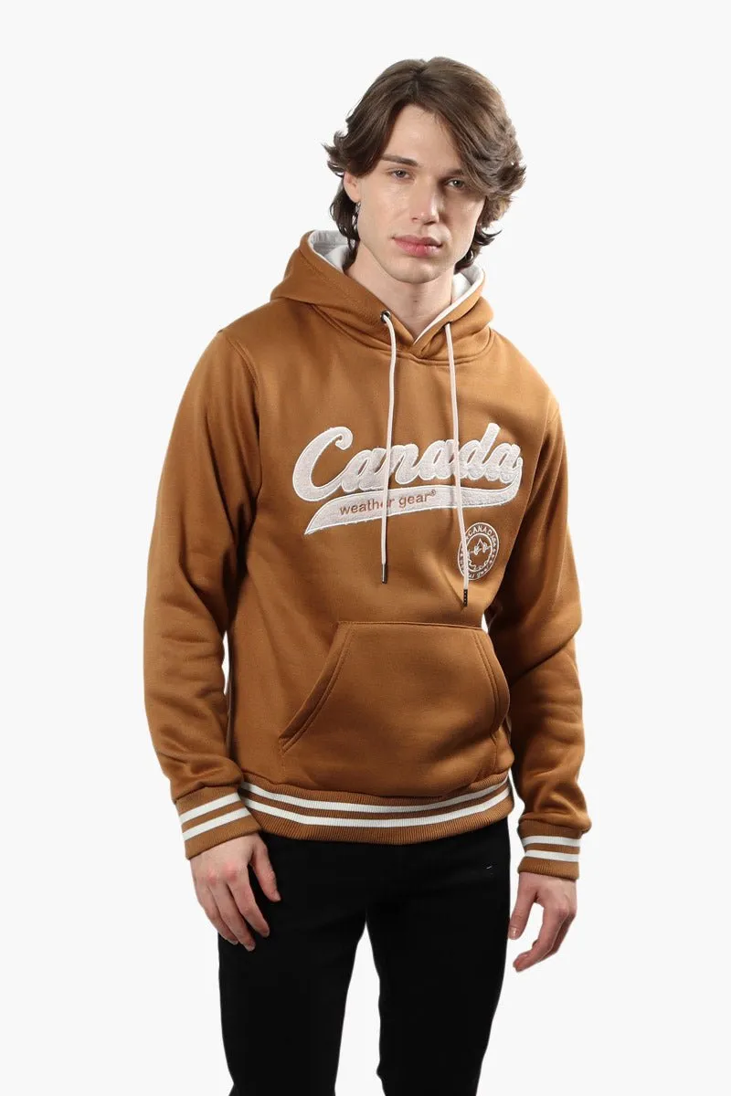 Canada Weather Gear Striped Cuff Hoodie - Brown