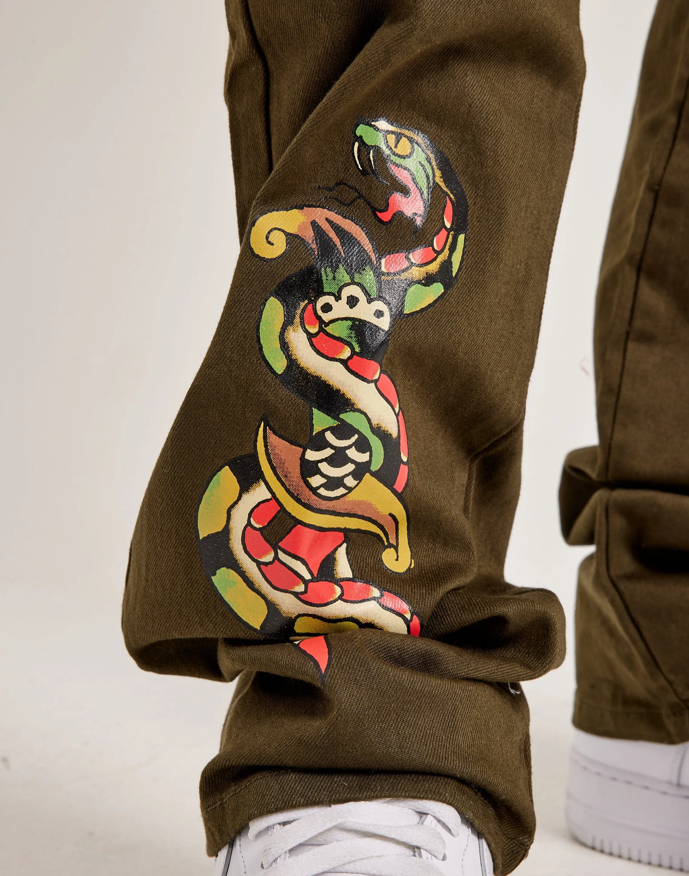 Ed Hardy Tiger Snake Stacked Cargo Pants