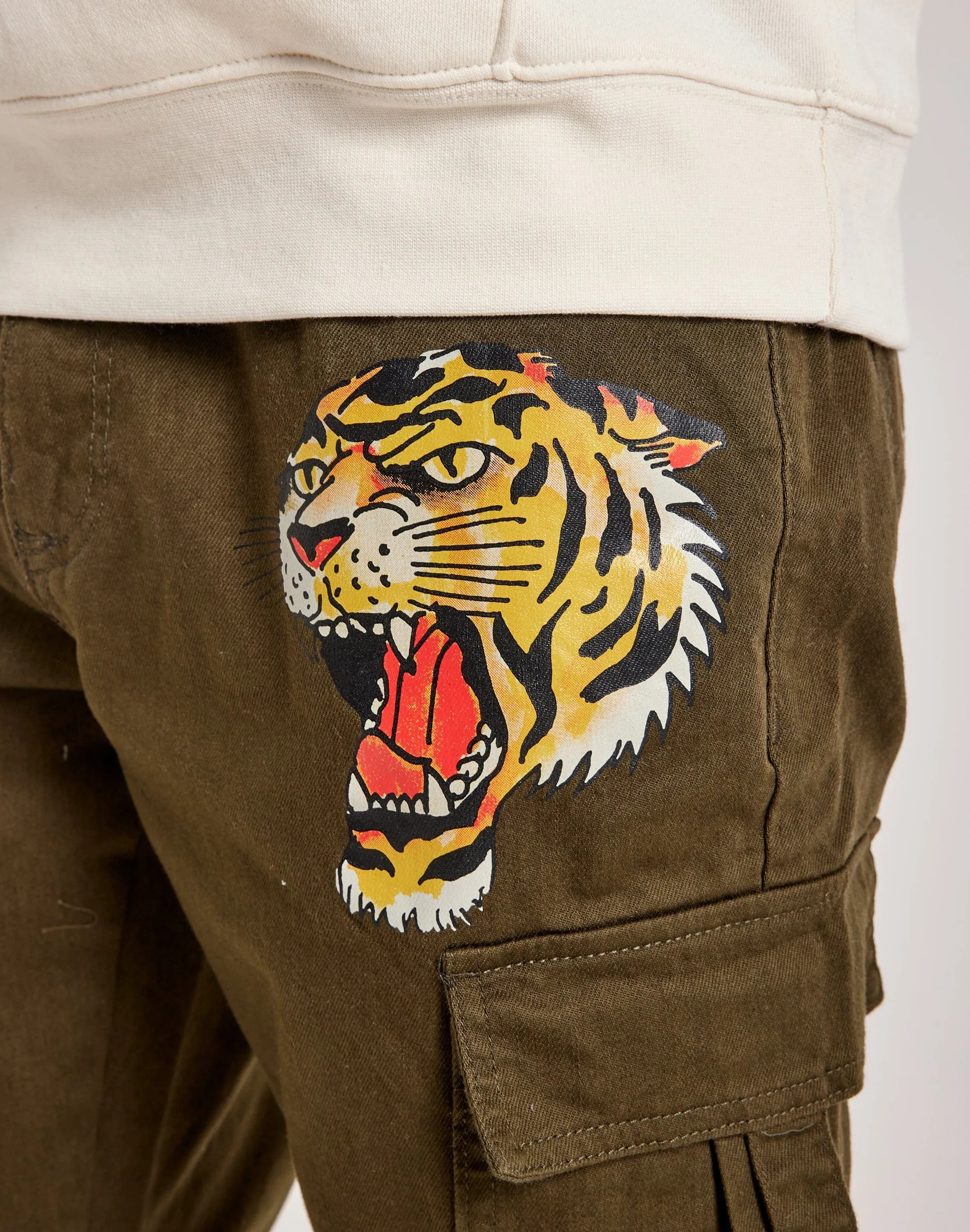 Ed Hardy Tiger Snake Stacked Cargo Pants