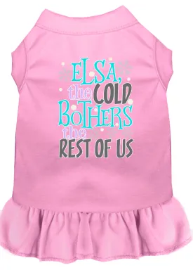 Elsa, The Cold Screen Print Dog Dress Light Pink Med