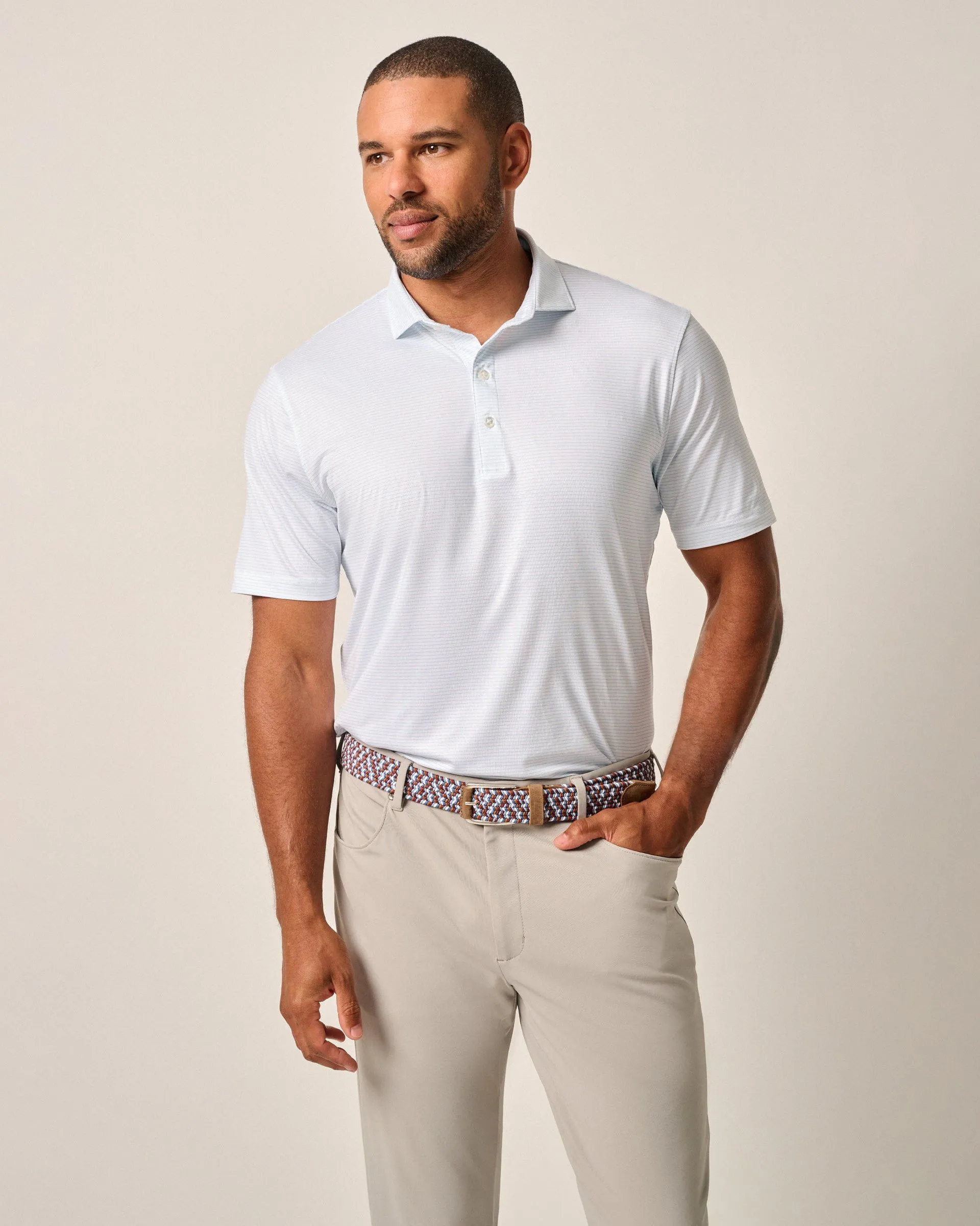 Featherweight Performance Polo - Double Eagle Stripe