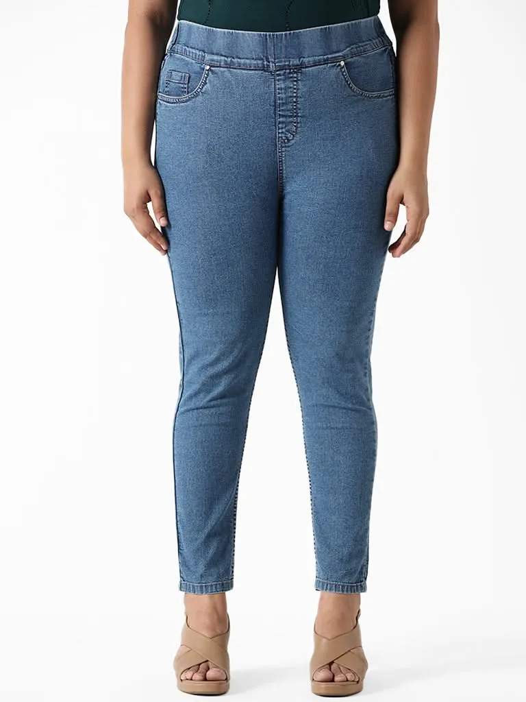 Gia Mid Blue Slim Fit Denim Manila Jeggings