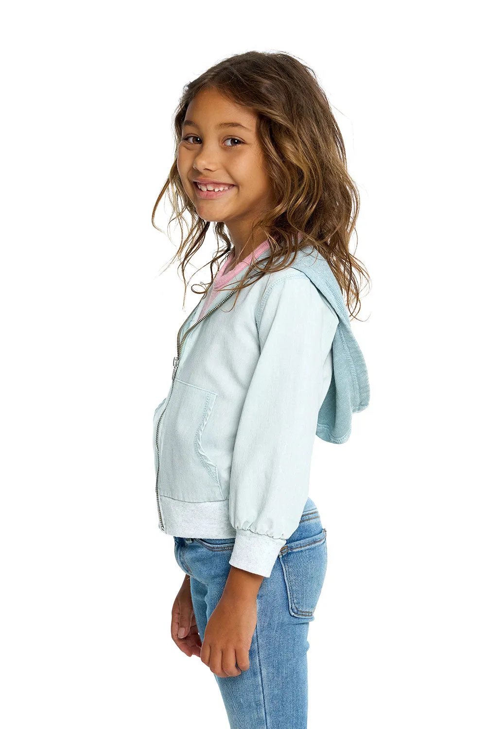 Girls Heirloom Wovens Zip Up Hoodie Jacket