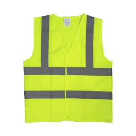 Karat High Visibility Reflective Safety Vest with Velcro Fastening (Yellow), X-Large - 1 pc