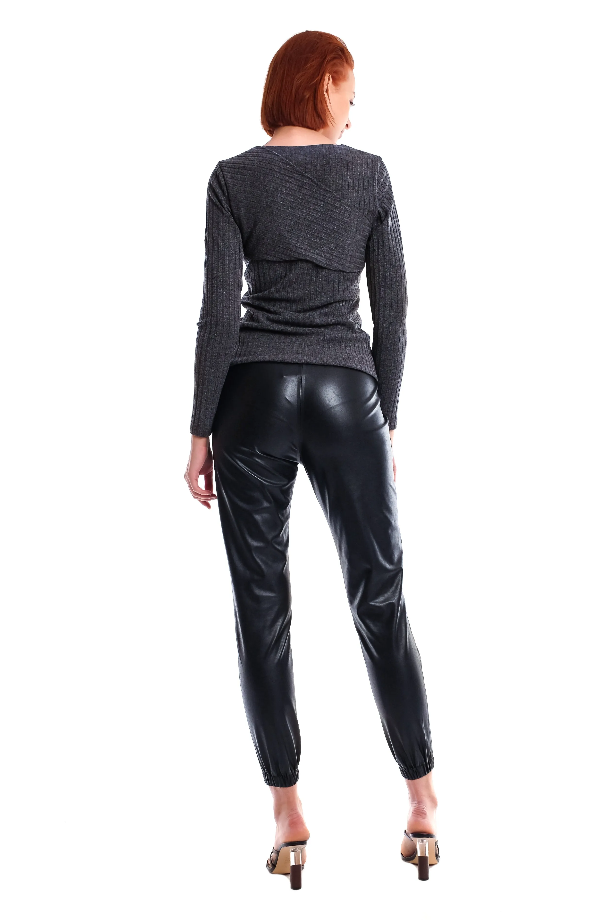 Kelley Track Style Leather Pants