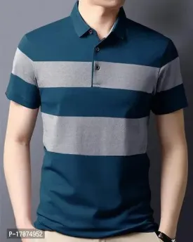 Men Cotton Blend Colourblocked Polos