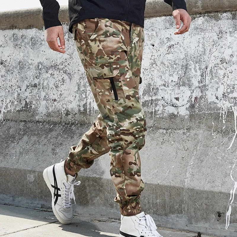 Men Fashion Streetwear Casual Camouflage Cargo Pants