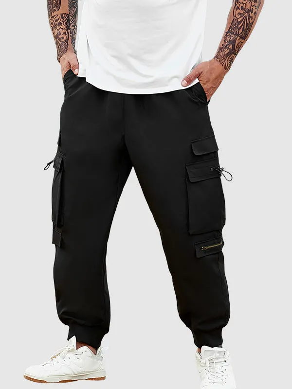 Men's Drawstring Elastic Waist Casual Cargo Pants