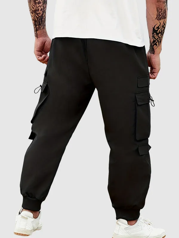 Men's Drawstring Elastic Waist Casual Cargo Pants