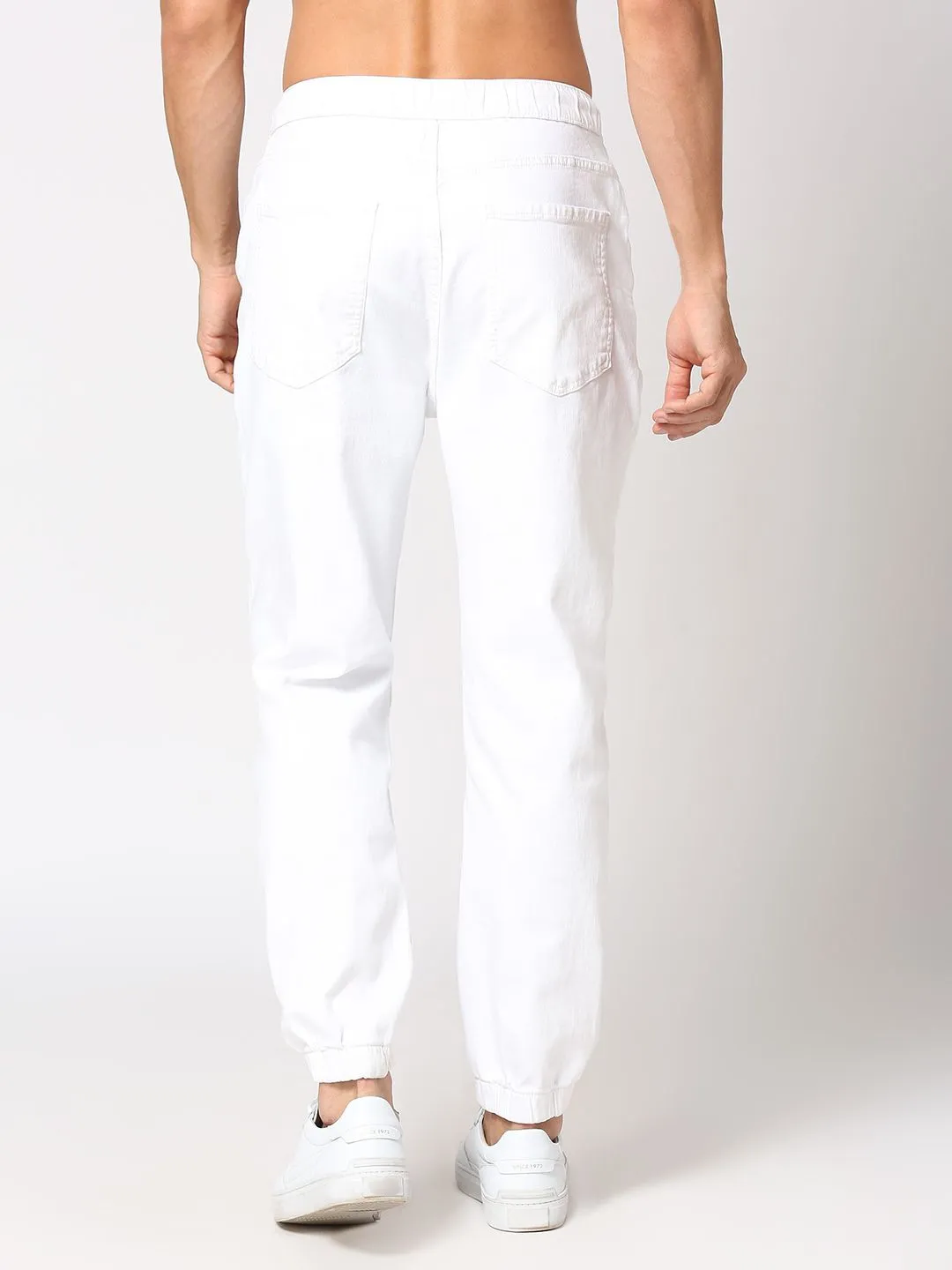 Men’s White Ripped Jogger