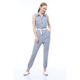 Mid Blue Denim Jumpsuit