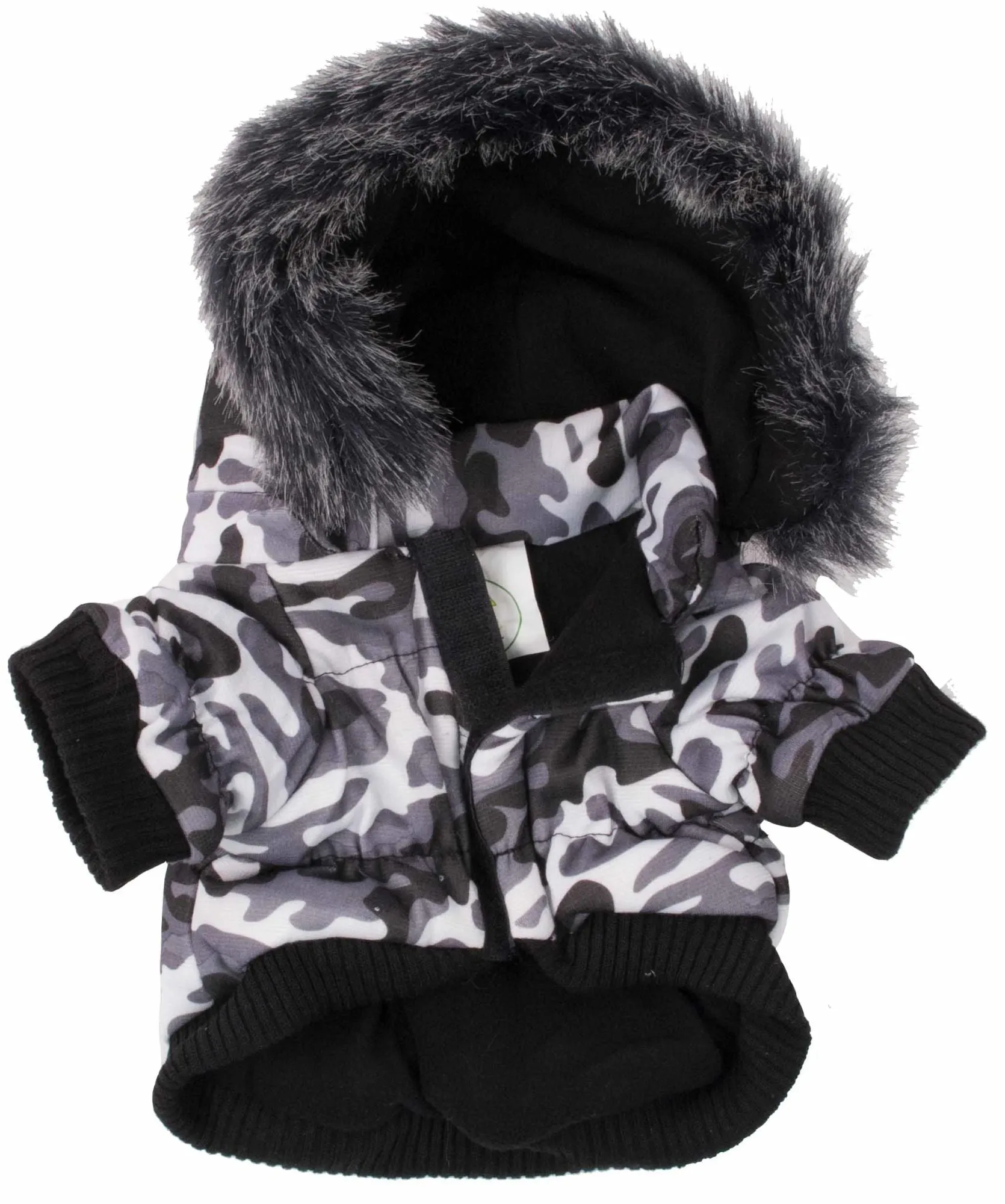 Pet Life Camo Dog Parka with Removeable Hood