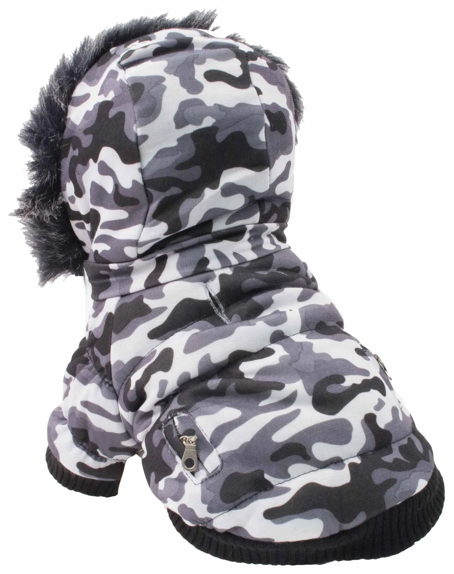 Pet Life Camo Dog Parka with Removeable Hood