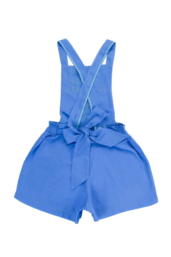 Pomme Playsuit Periwinkle with colour hand stitch