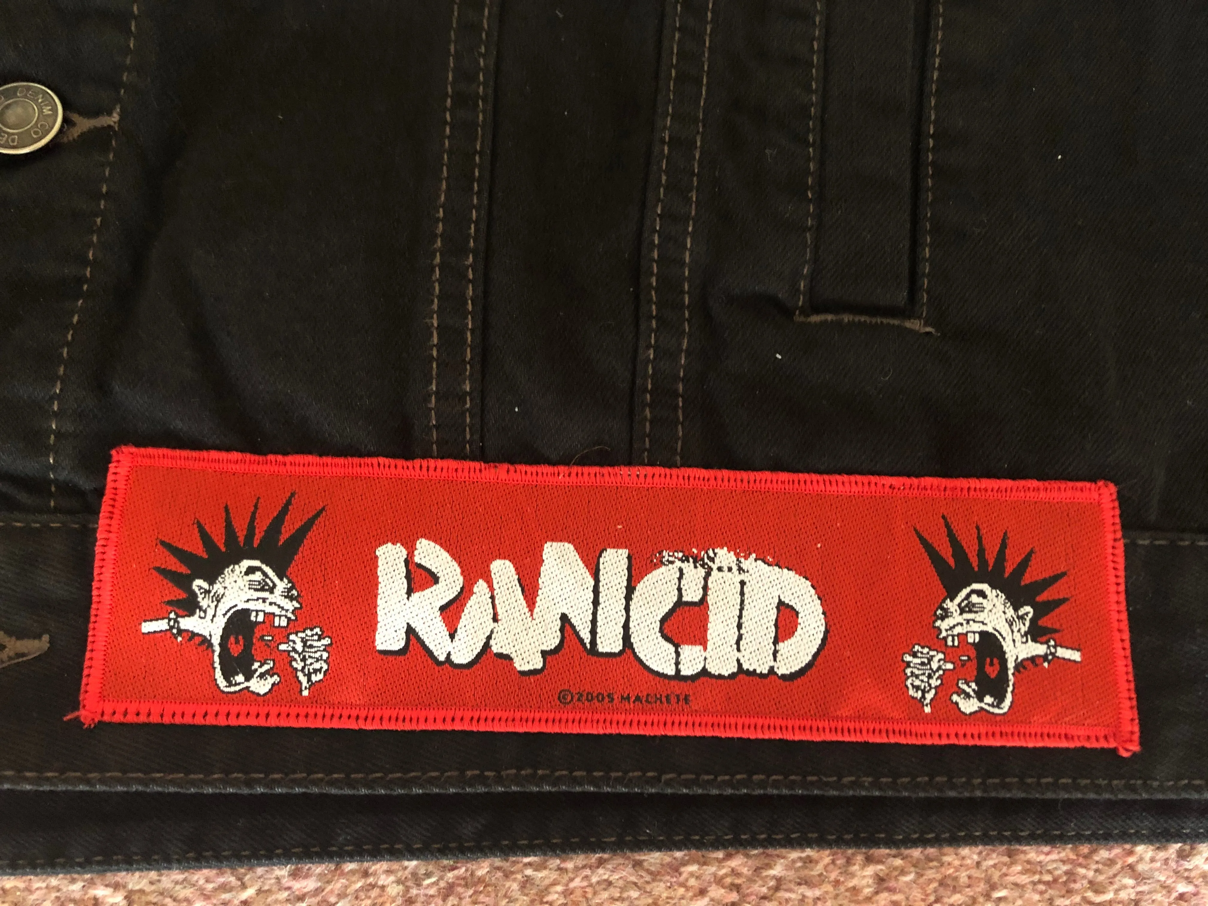 Rancid Punx Hooligans Punk Rock Denim Cut-Off Hooded Battle Jacket