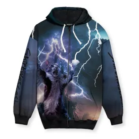 Return of the Lightning Cat Men's Zip-Up Hoodie