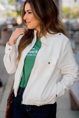 Shoulder Accented Bomber Jacket