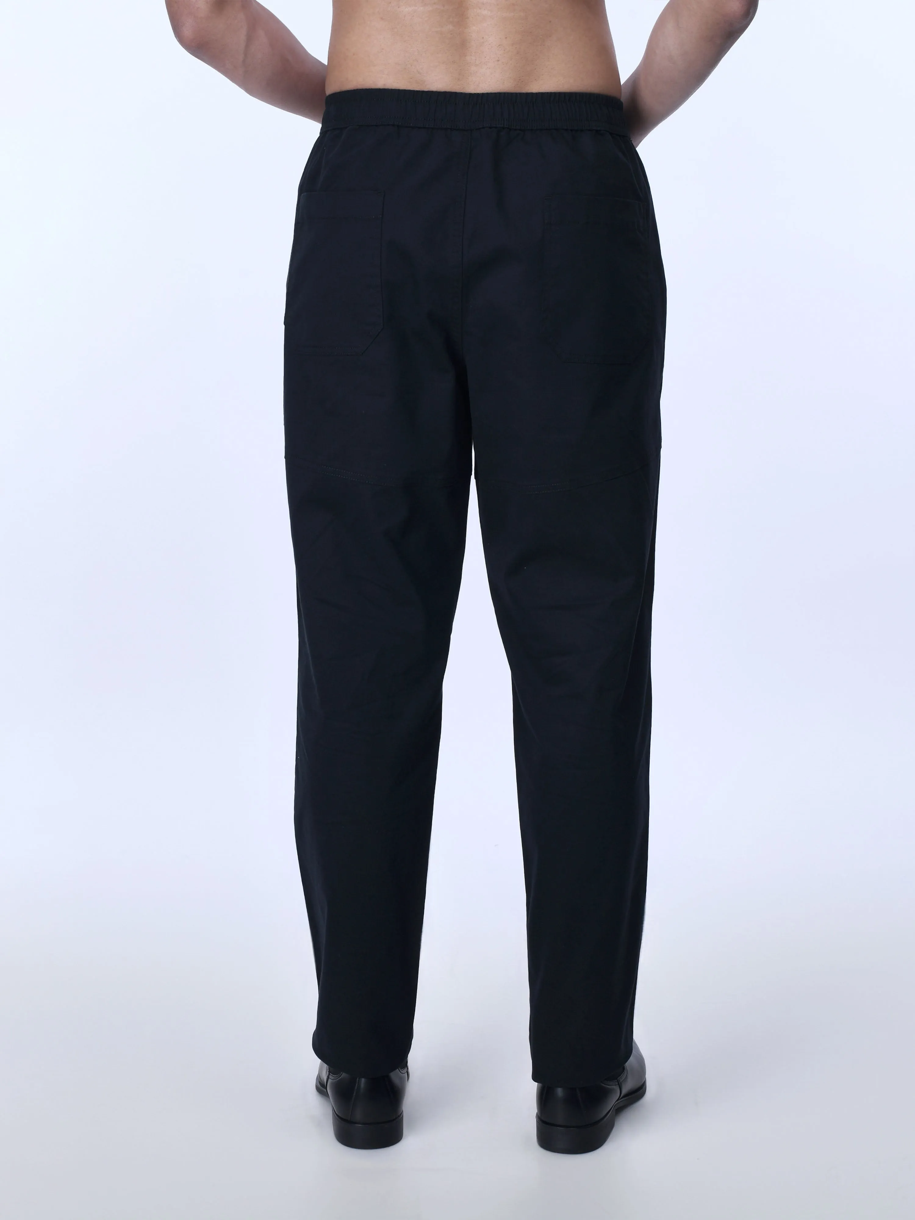 Soft Cotton Relaxed Black Flexiwaist Pants