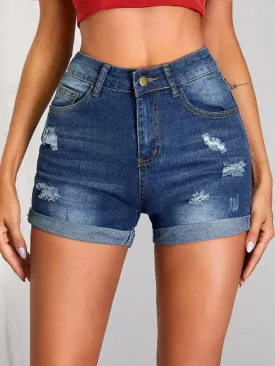 Troina Cuff Denim Shorts