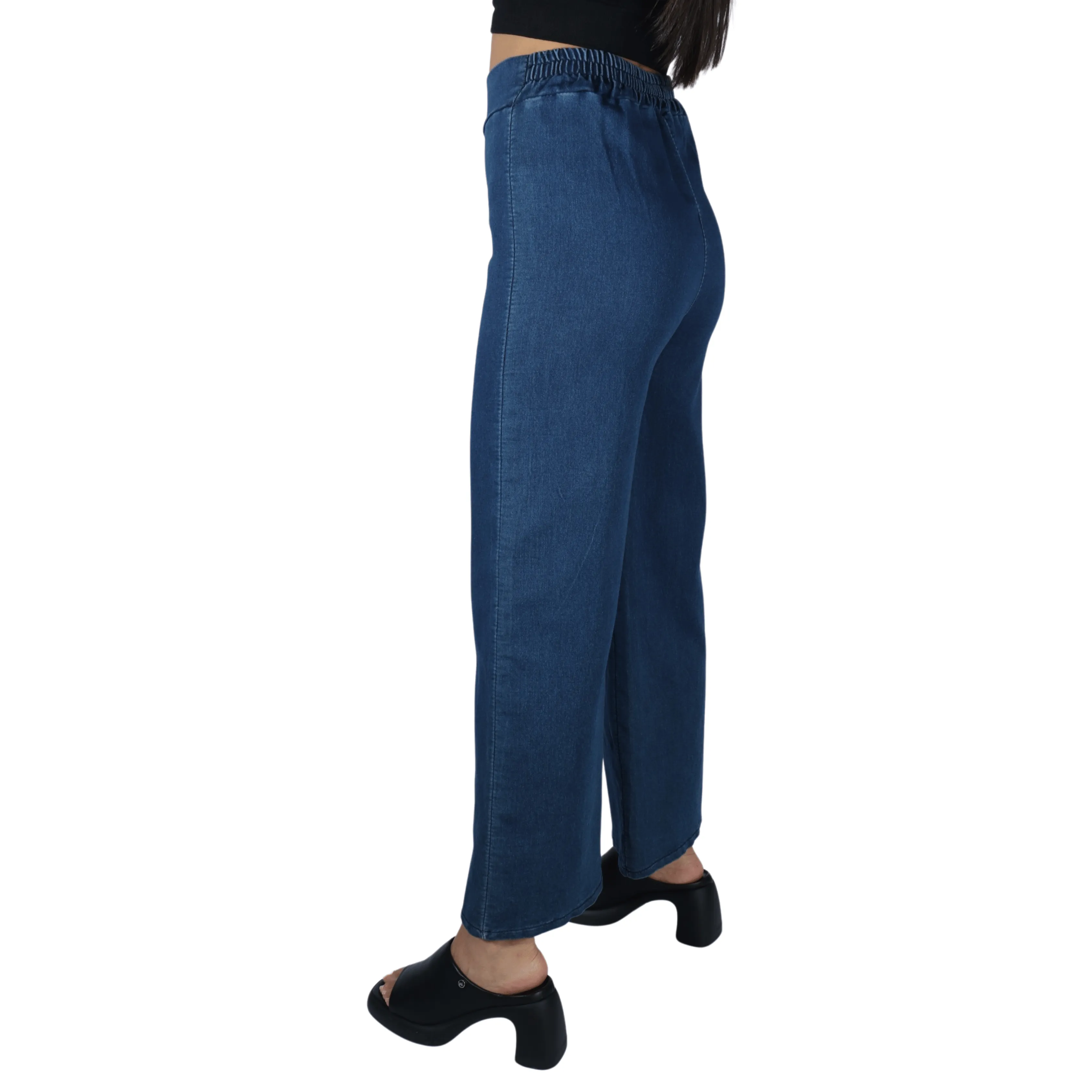 Wide leg denim pants