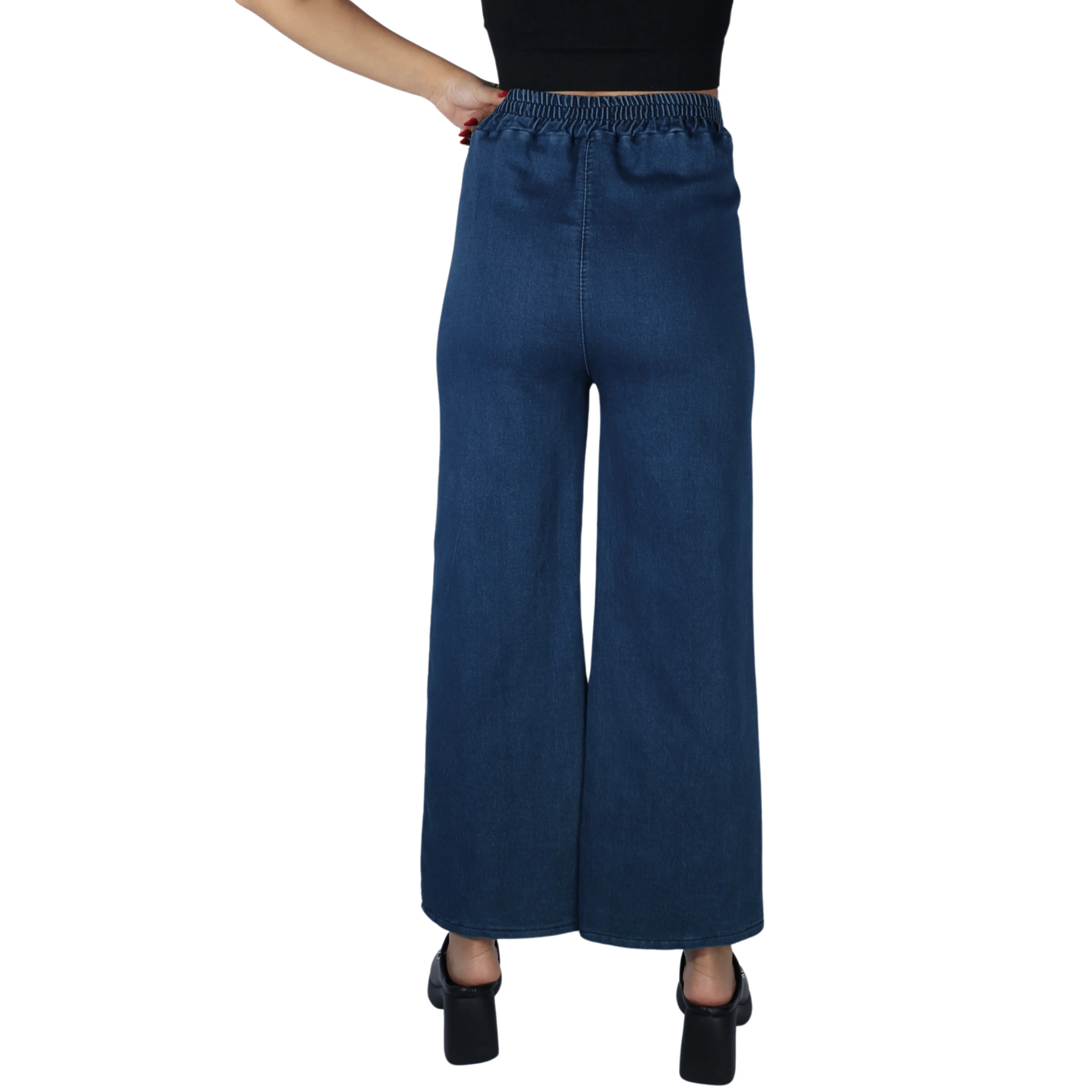 Wide leg denim pants