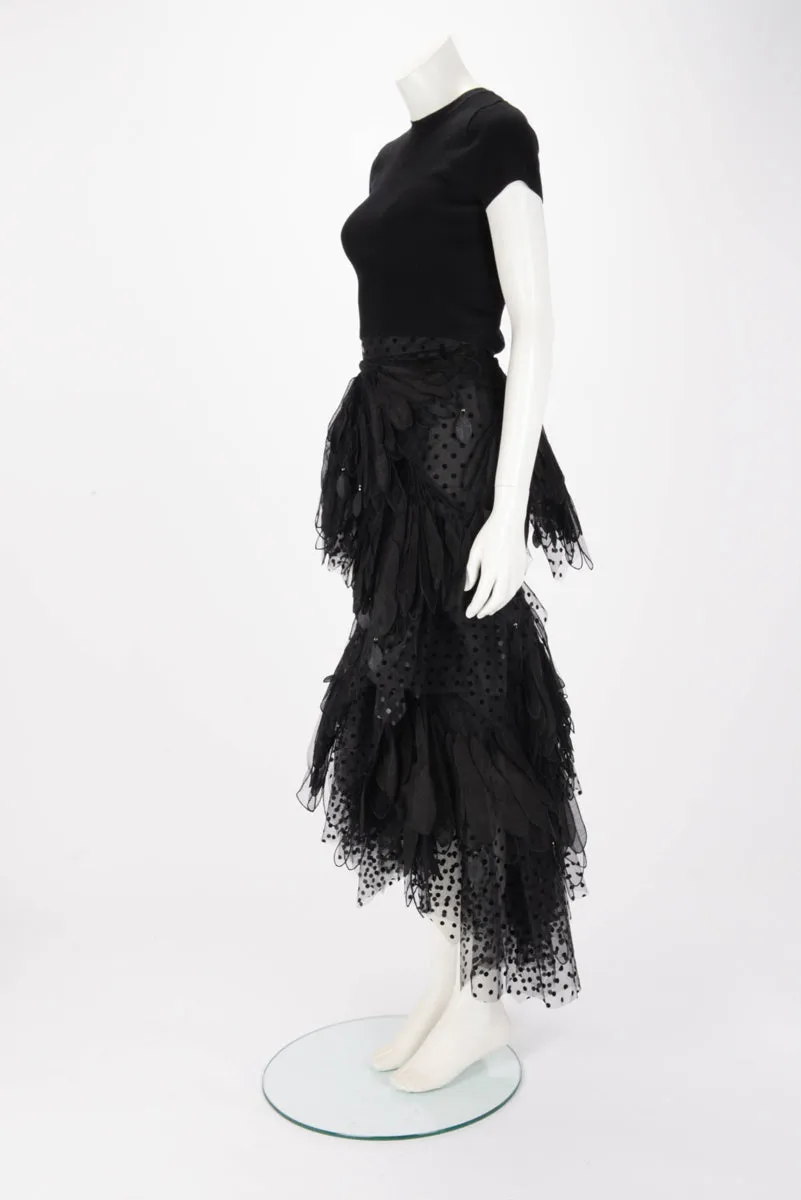 Zimmermann Black Tulle Rythmic Midi Skirt OP